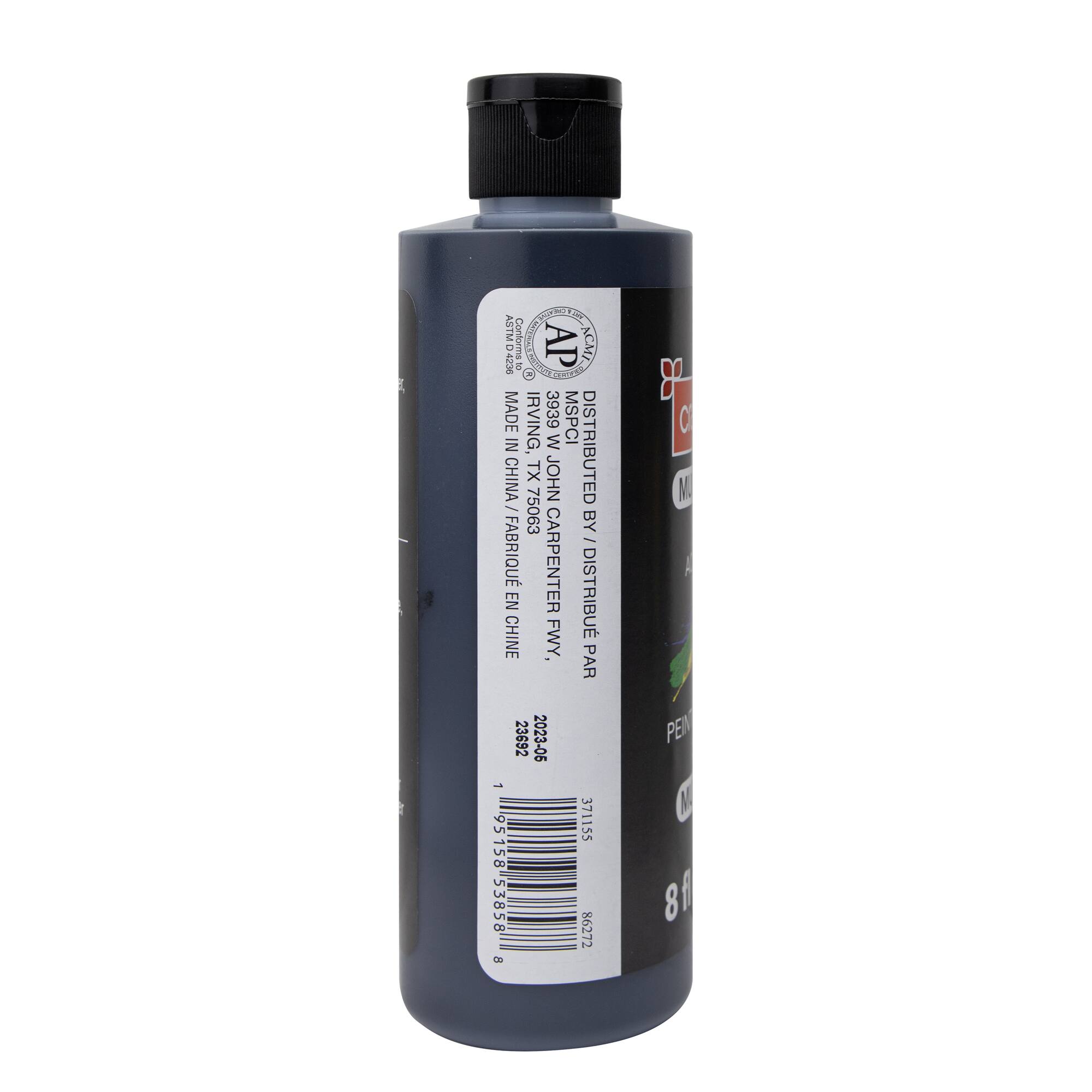 8 Pack: Black Premium Satin Acrylic Paint by Craft Smart®